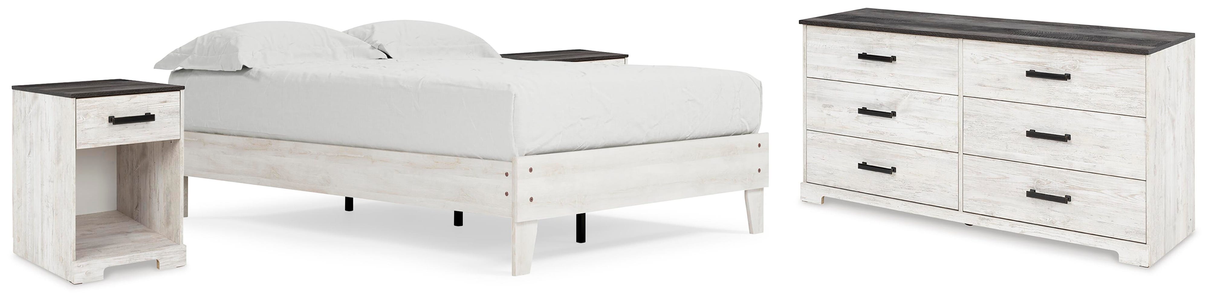 Shawburn Platform Bed with Dresser and 2 Nightstands
