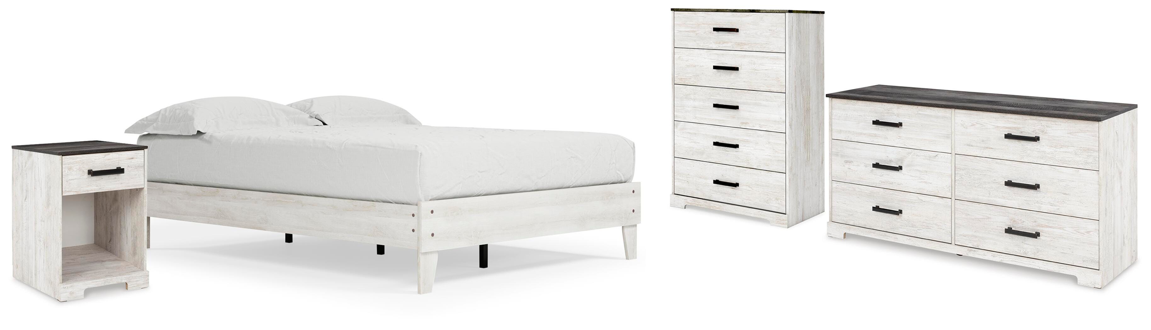 Shawburn Platform Bed with Dresser, Chest and Nightstand