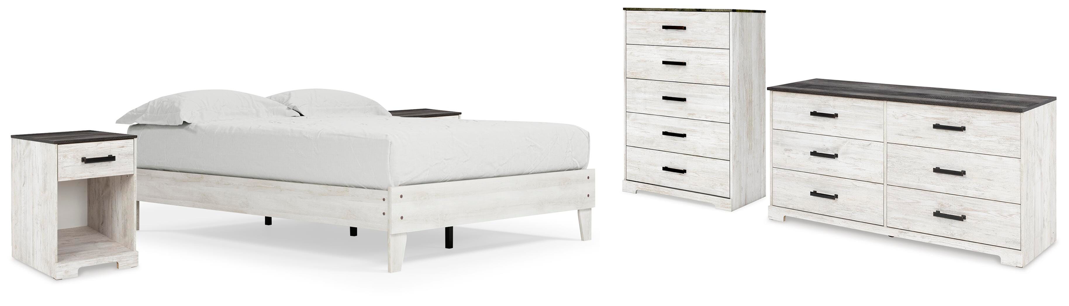 Shawburn Platform Bed with Dresser, Chest and 2 Nightstands