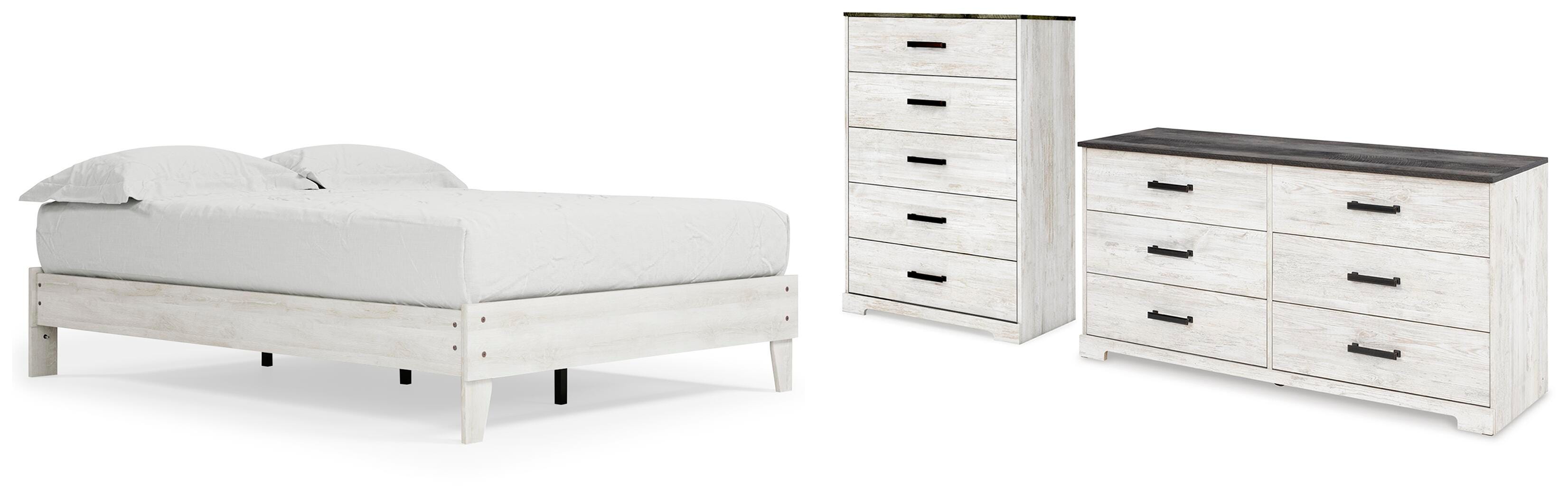 Shawburn Platform Bed with Dresser and Chest
