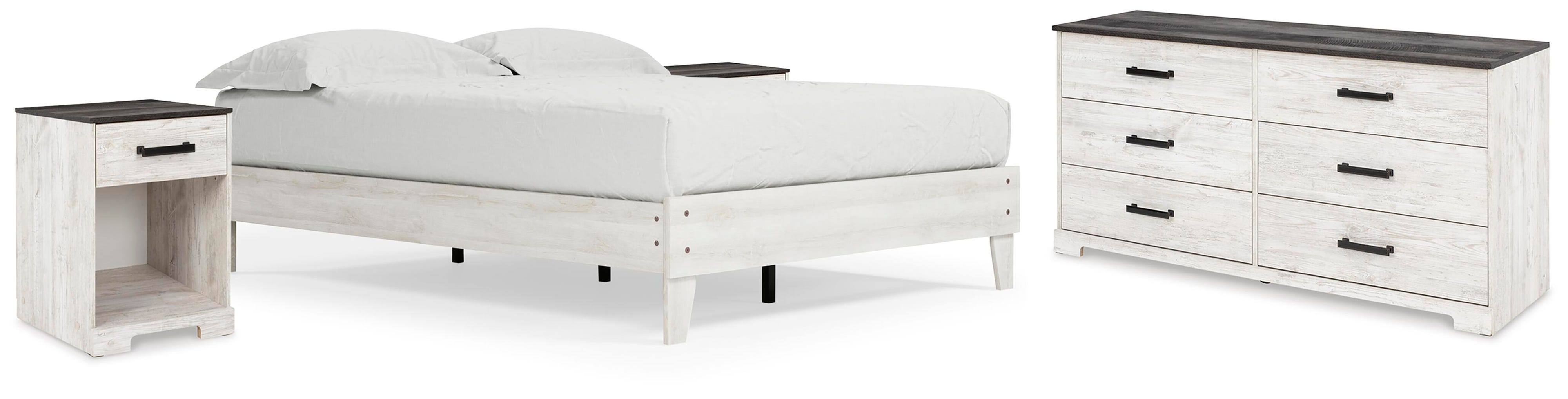 Shawburn Platform Bed with Dresser and 2 Nightstands