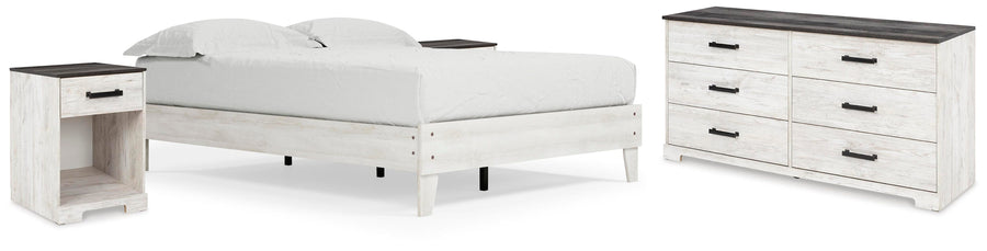 Shawburn Platform Bed with Dresser and 2 Nightstands