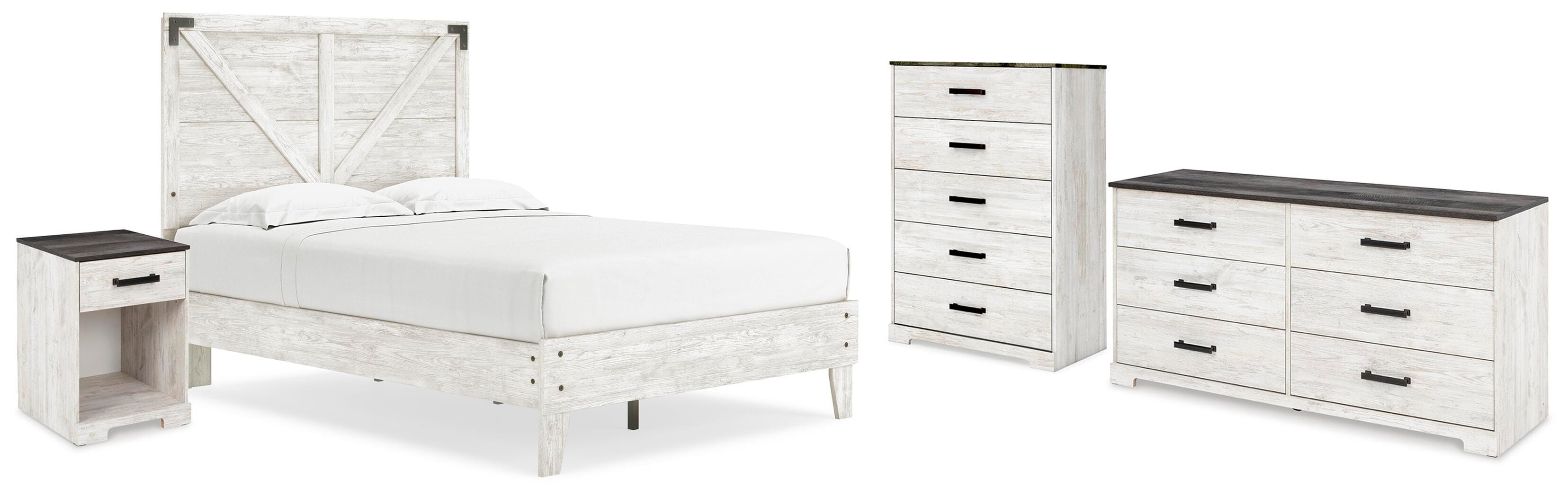 Shawburn Platform Bed with Dresser, Chest and Nightstand