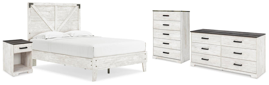 Shawburn Platform Bed with Dresser, Chest and Nightstand