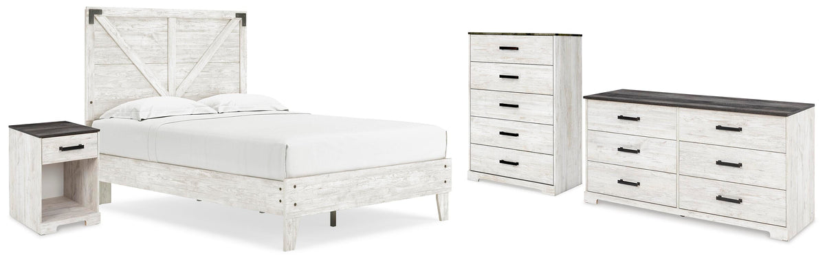 Shawburn Platform Bed with Dresser, Chest and Nightstand