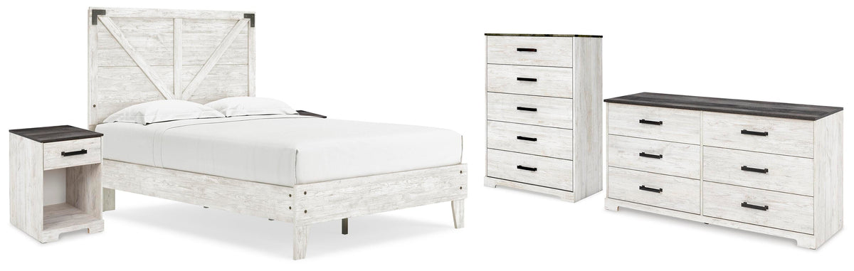 Shawburn Platform Bed with Dresser, Chest and 2 Nightstands