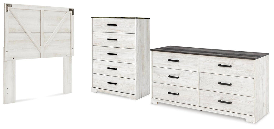 Shawburn Panel Headboard with Dresser and Chest