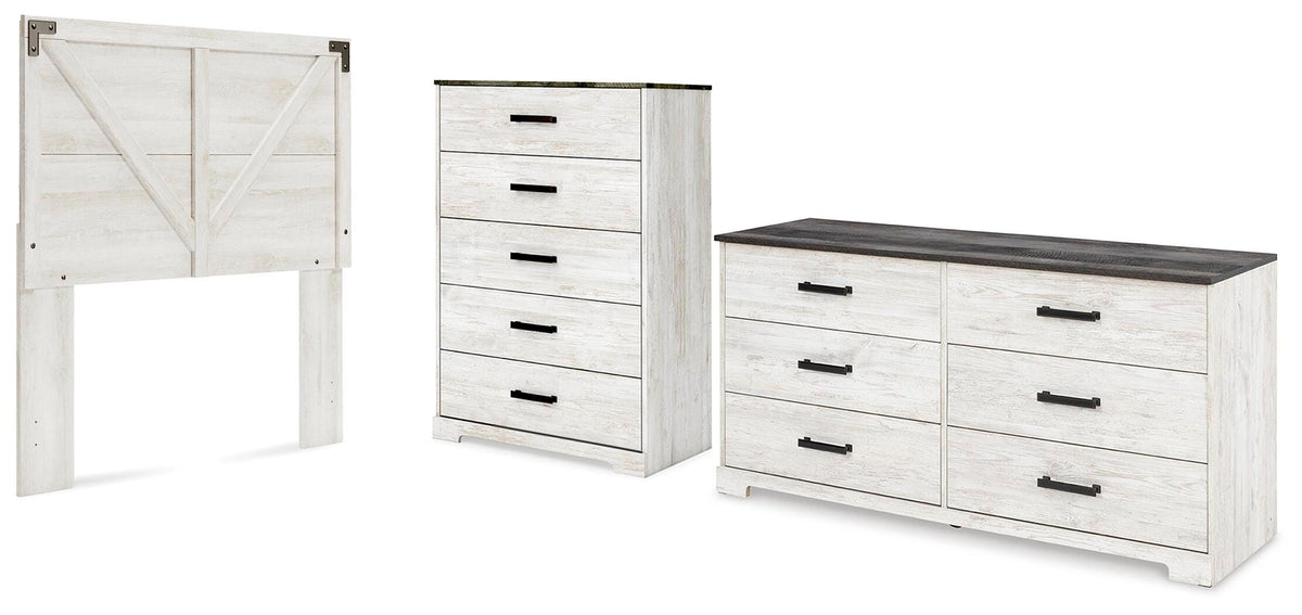 Shawburn Panel Headboard with Dresser and Chest