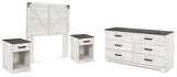 Shawburn Panel Headboard with Dresser and 2 Nightstands