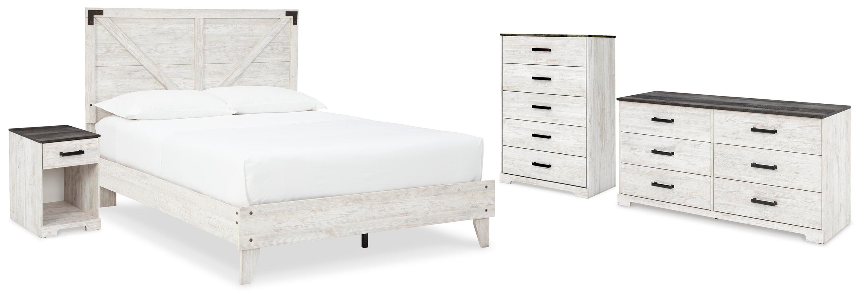 Shawburn Platform Bed with Dresser, Chest and Nightstand
