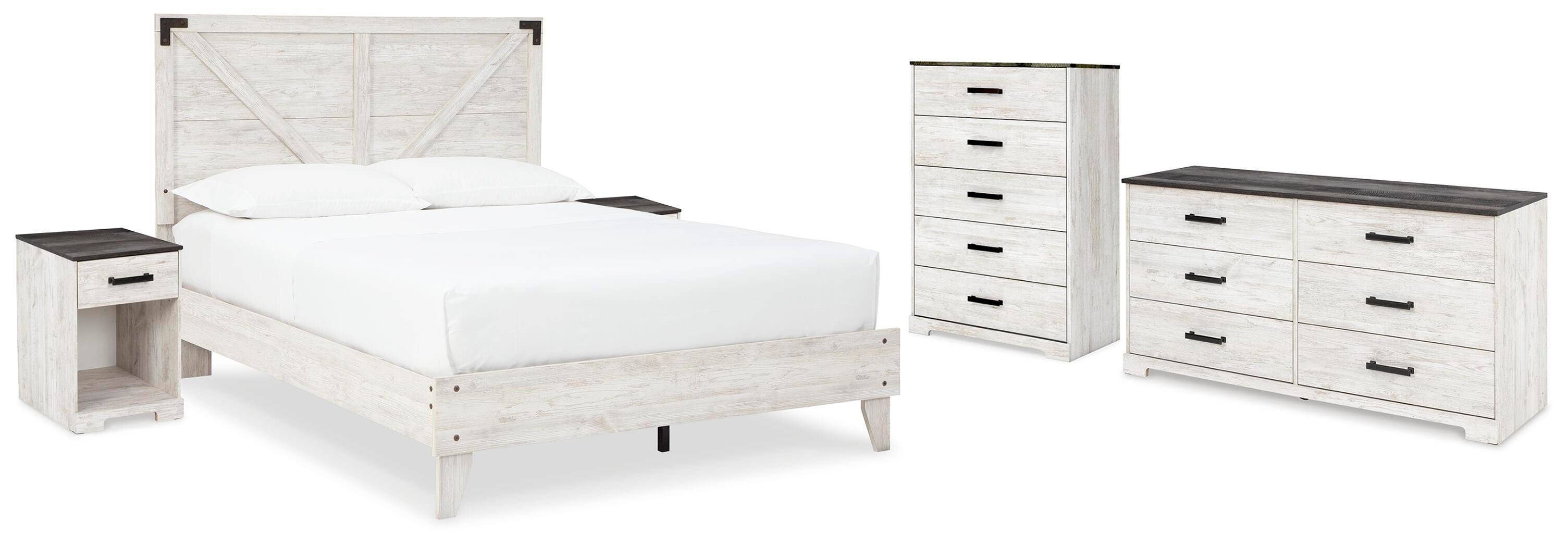 Shawburn Platform Bed with Dresser, Chest and 2 Nightstands