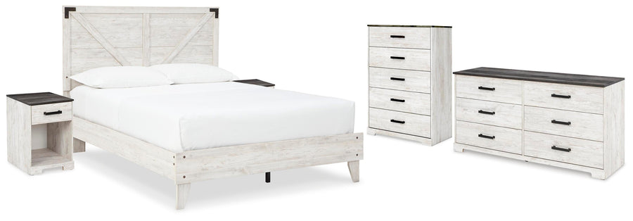 Shawburn Platform Bed with Dresser, Chest and 2 Nightstands