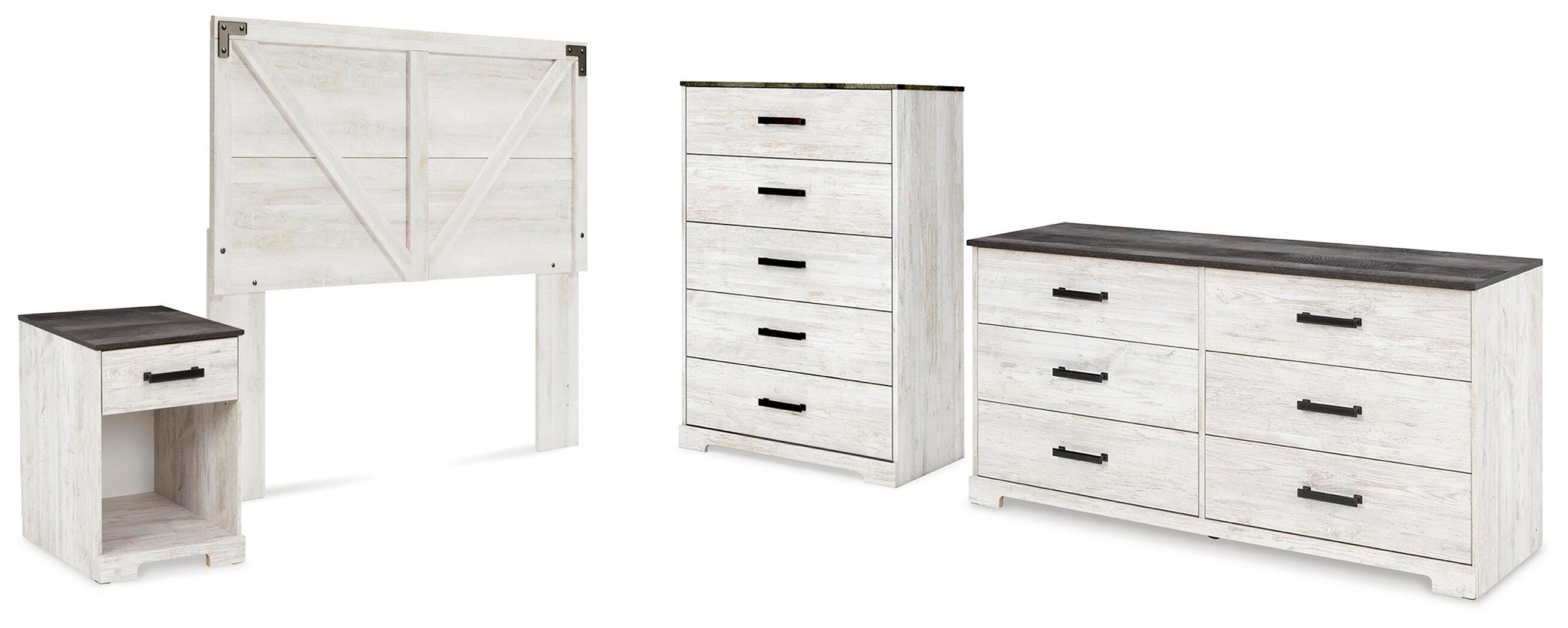 Shawburn Panel Headboard with Dresser, Chest and Nightstand