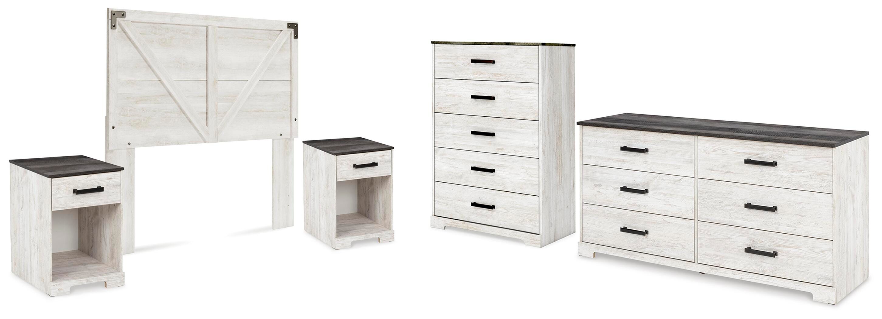 Shawburn Panel Headboard with Dresser, Chest and 2 Nightstands