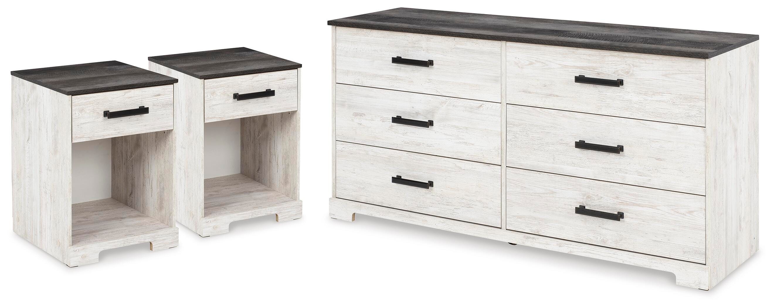 Shawburn Dresser and 2 Nightstands