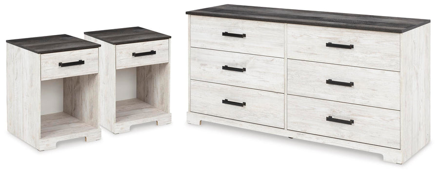 Shawburn Dresser and 2 Nightstands