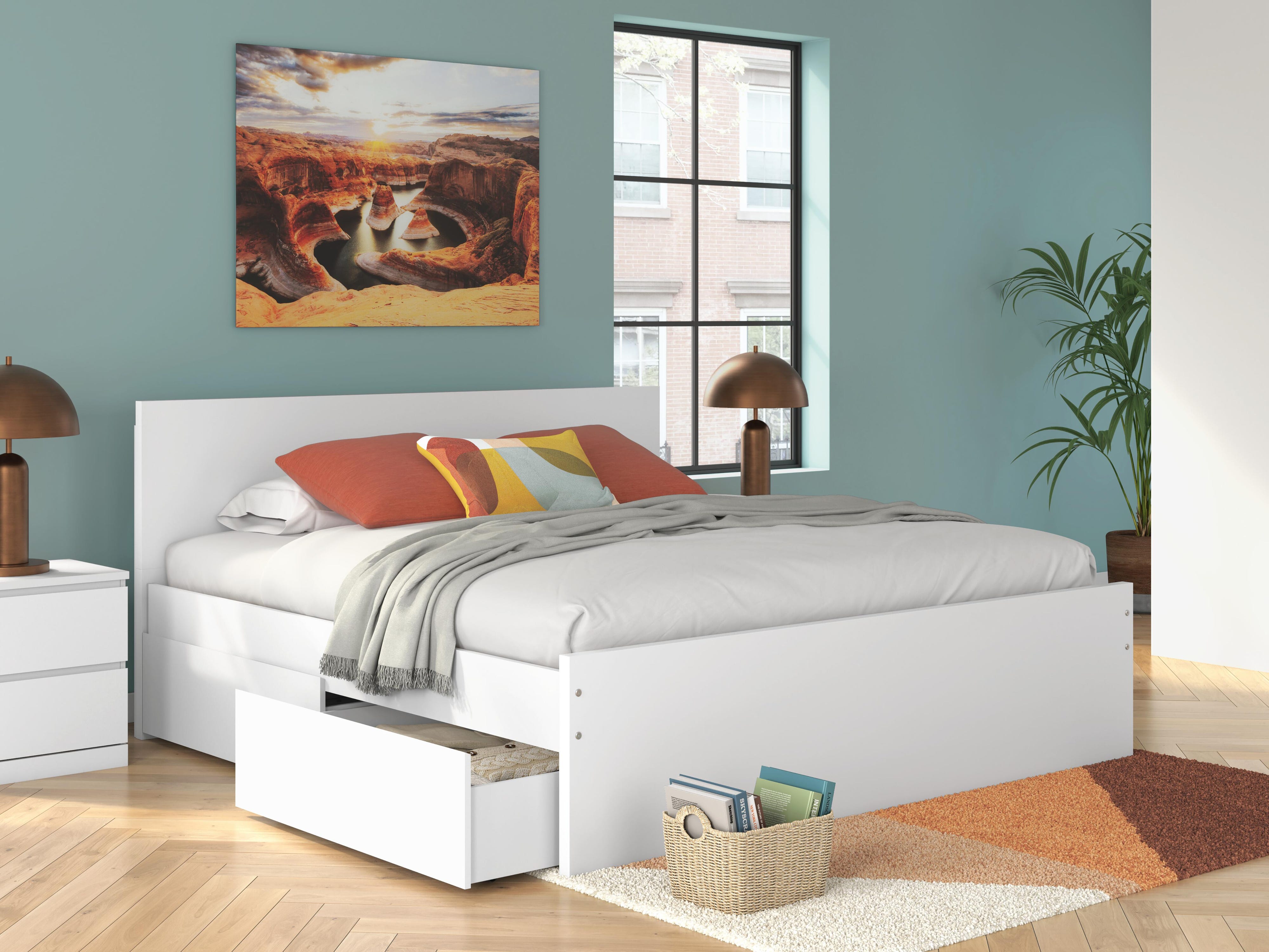 Onita Panel Platform Bed with 1 Side Storage