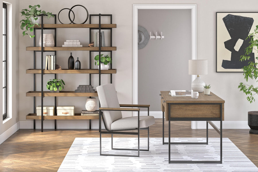 Montia Home Office Desk with Chair and Bookcase