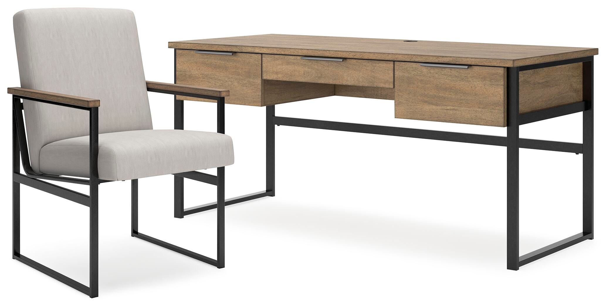 Montia Home Office Desk with Chair and Bookcase
