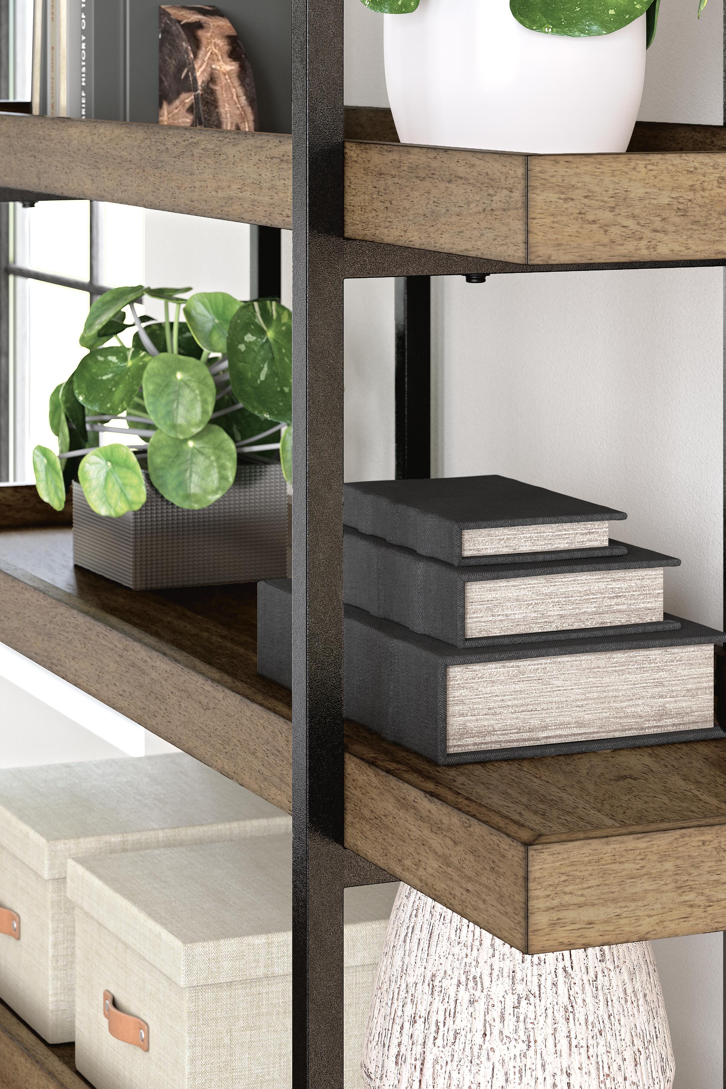 Montia Home Office Desk with Chair and Bookcase