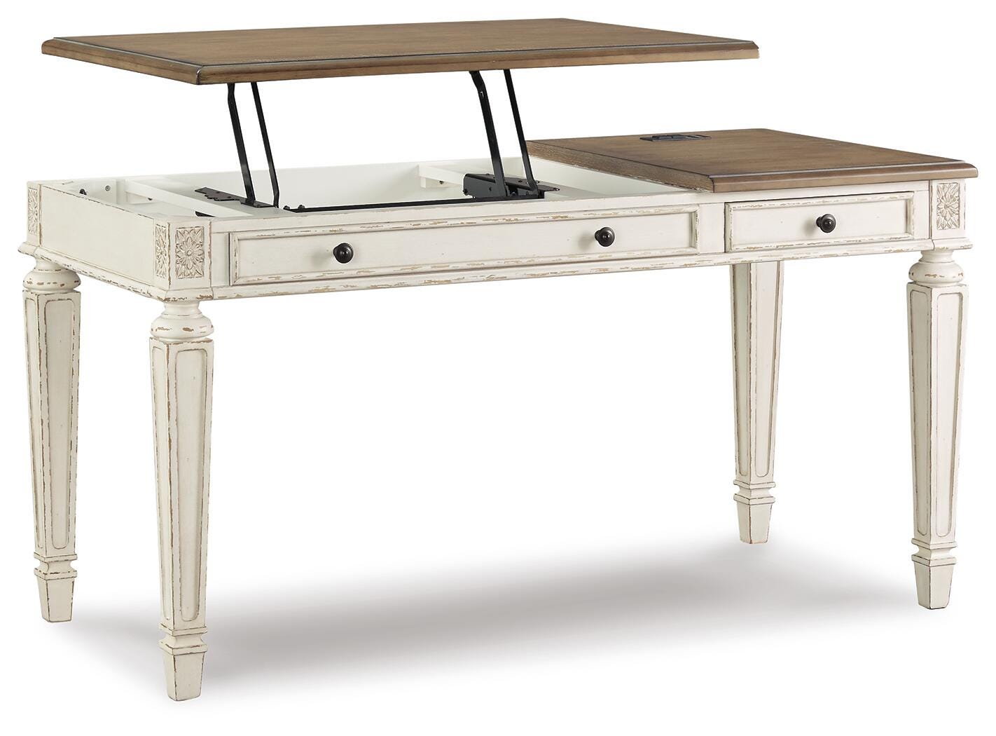 Realyn Lift-top Desk, L-shaped Desk and 4 Bookcases