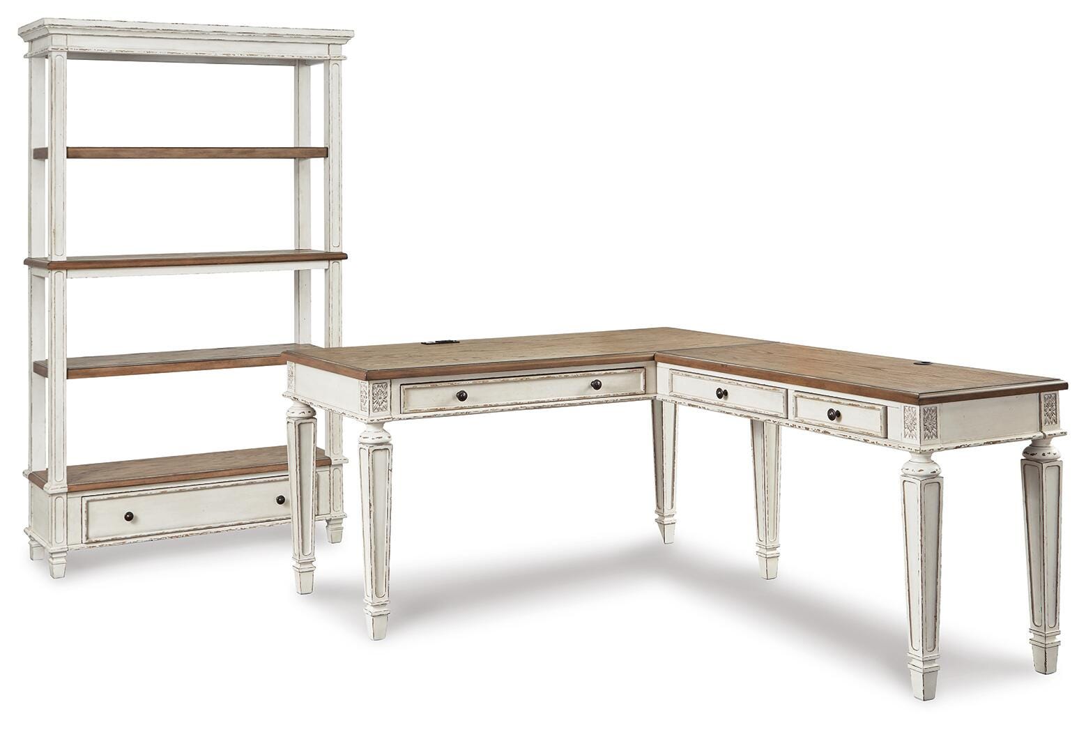 Realyn Home Office Desk and Bookcase