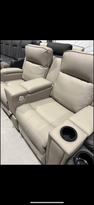 New Top Grain Leather Power 65” Dual Recliners with Heat/USB/Power Lumbar/Power Recline