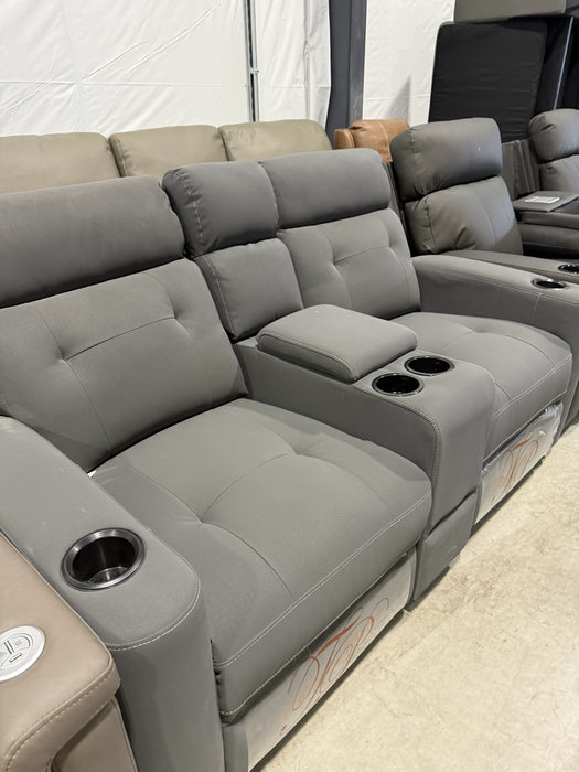 66” Manual Dual Recliner with Center Console with Power USB