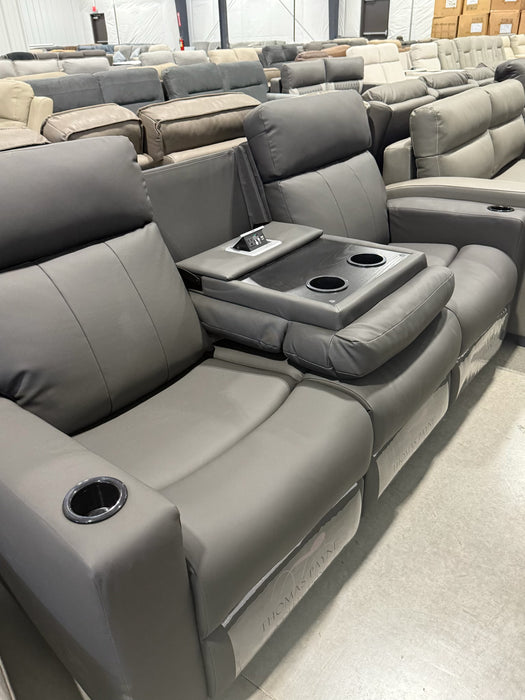 81” Manual Triple Recliner with Fold Down Center Console with Power USB and plug in