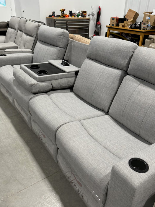 104” Manual Quadruple Recliner with Fold Down Center Console with Power USB and plug in