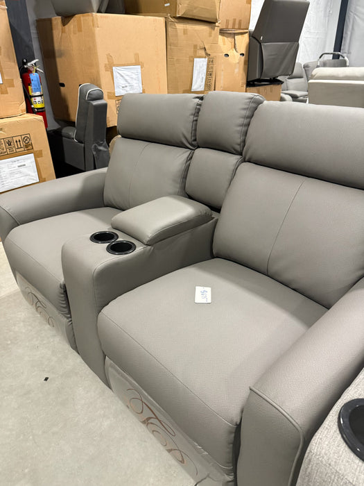66” Manual Dual Recliner with Center Console/USB/Cupholders
