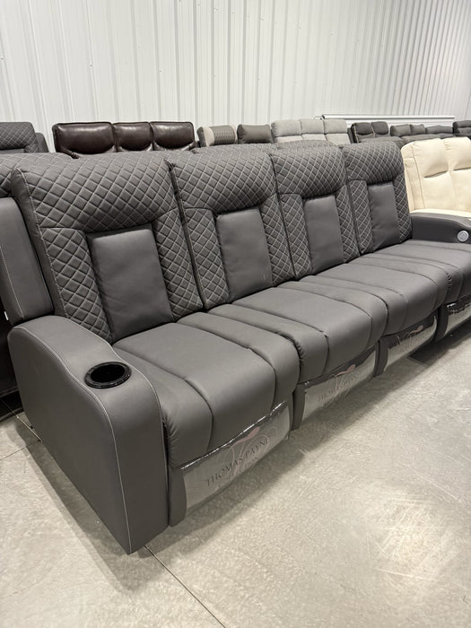 126” 4-Way Power 5 -Seat Reclining Sofa with Lights