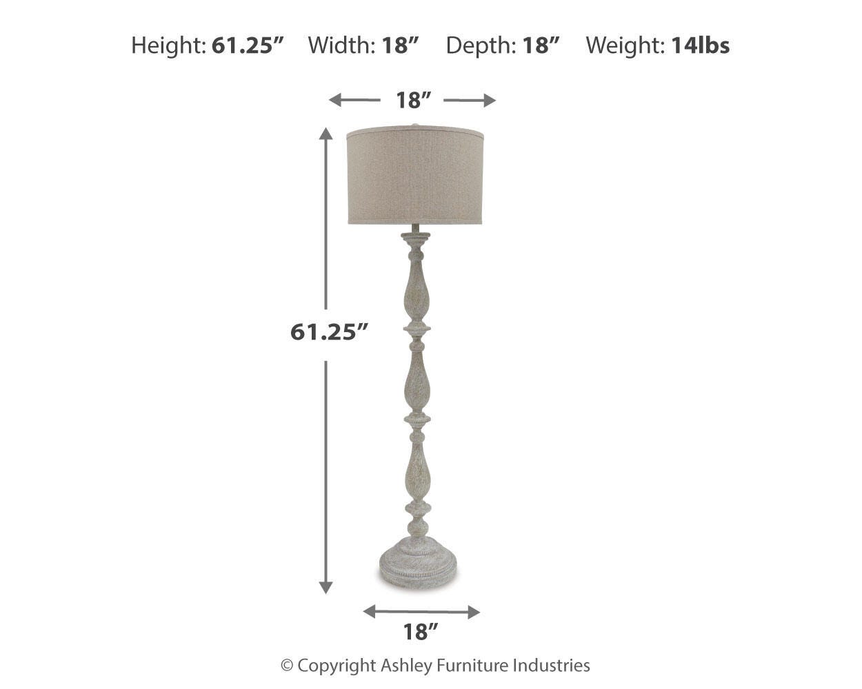 Bernadate 3-Piece Floor Lamp with 2 Table Lamps Set