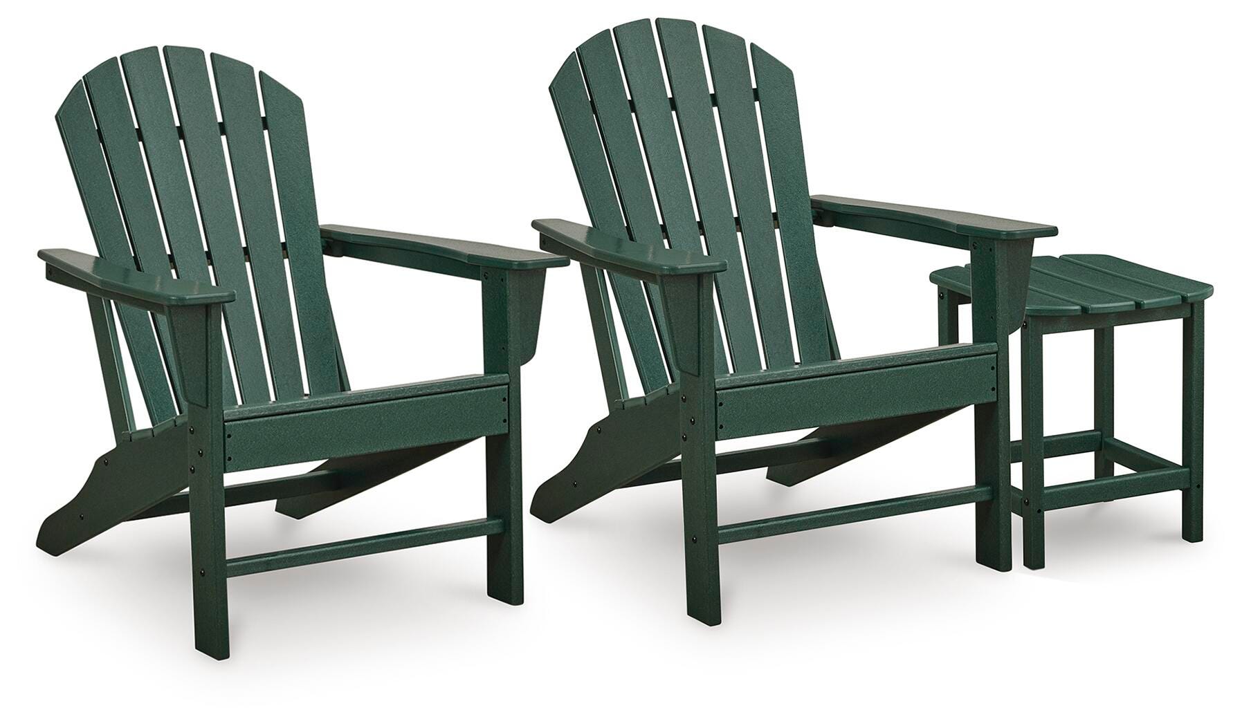 Sundown Shores 2 Adirondack Chairs with End table