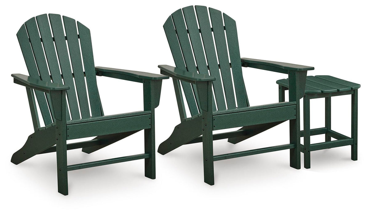 Sundown Shores 2 Adirondack Chairs with End table