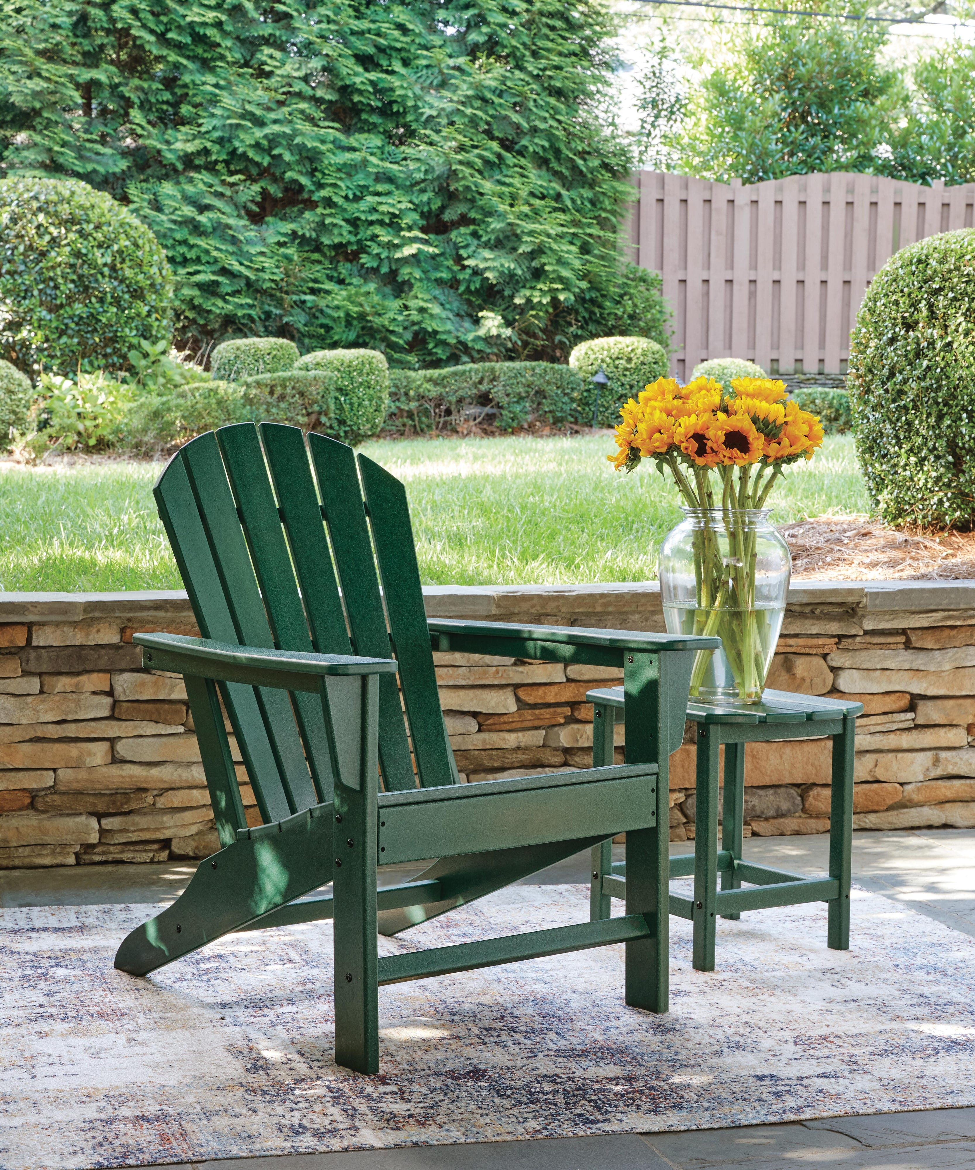 Sundown Shores 2 Adirondack Chairs with End table