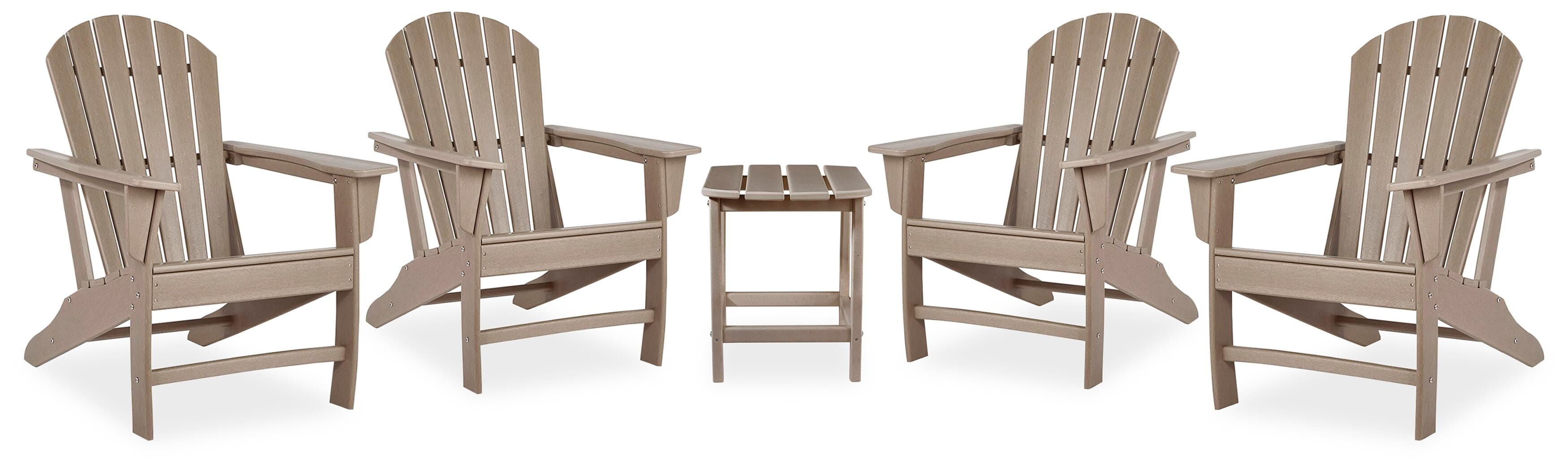 Sundown Treasure 4 Adirondack Chairs and Outdoor End Table