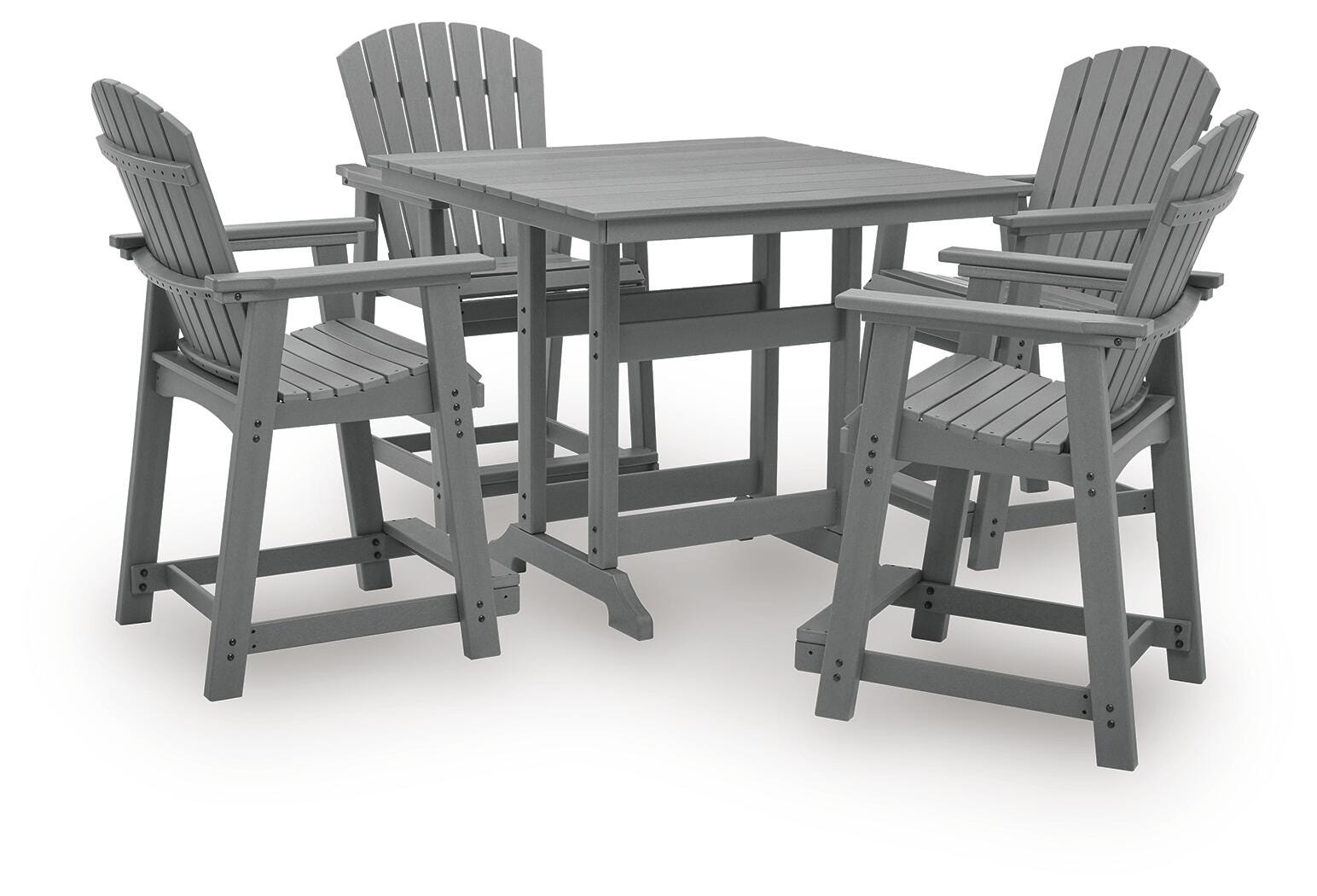 Sanctuary Beach Outdoor Counter Height Dining Table and 4 Barstools