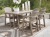 Seacliff Beach Outdoor Counter Height Dining Table and 4 Barstools