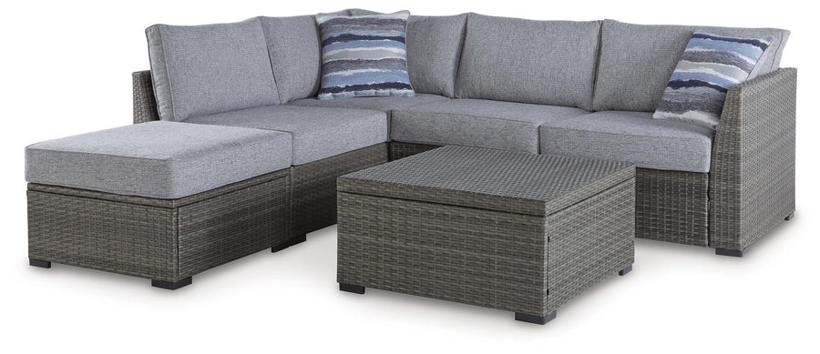 Petal Road Outdoor Loveseat Sectional/Ottoman/Table Set (Set of 4)