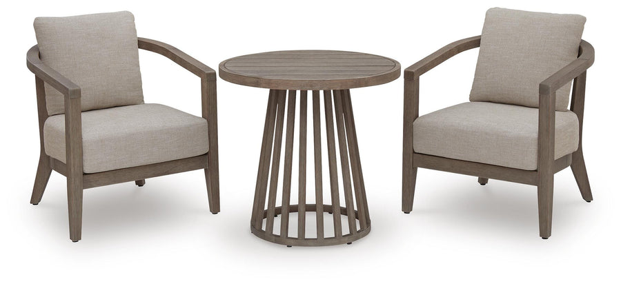 Joy Lagoon Outdoor Chairs with Cushions/Table (Set of 3)