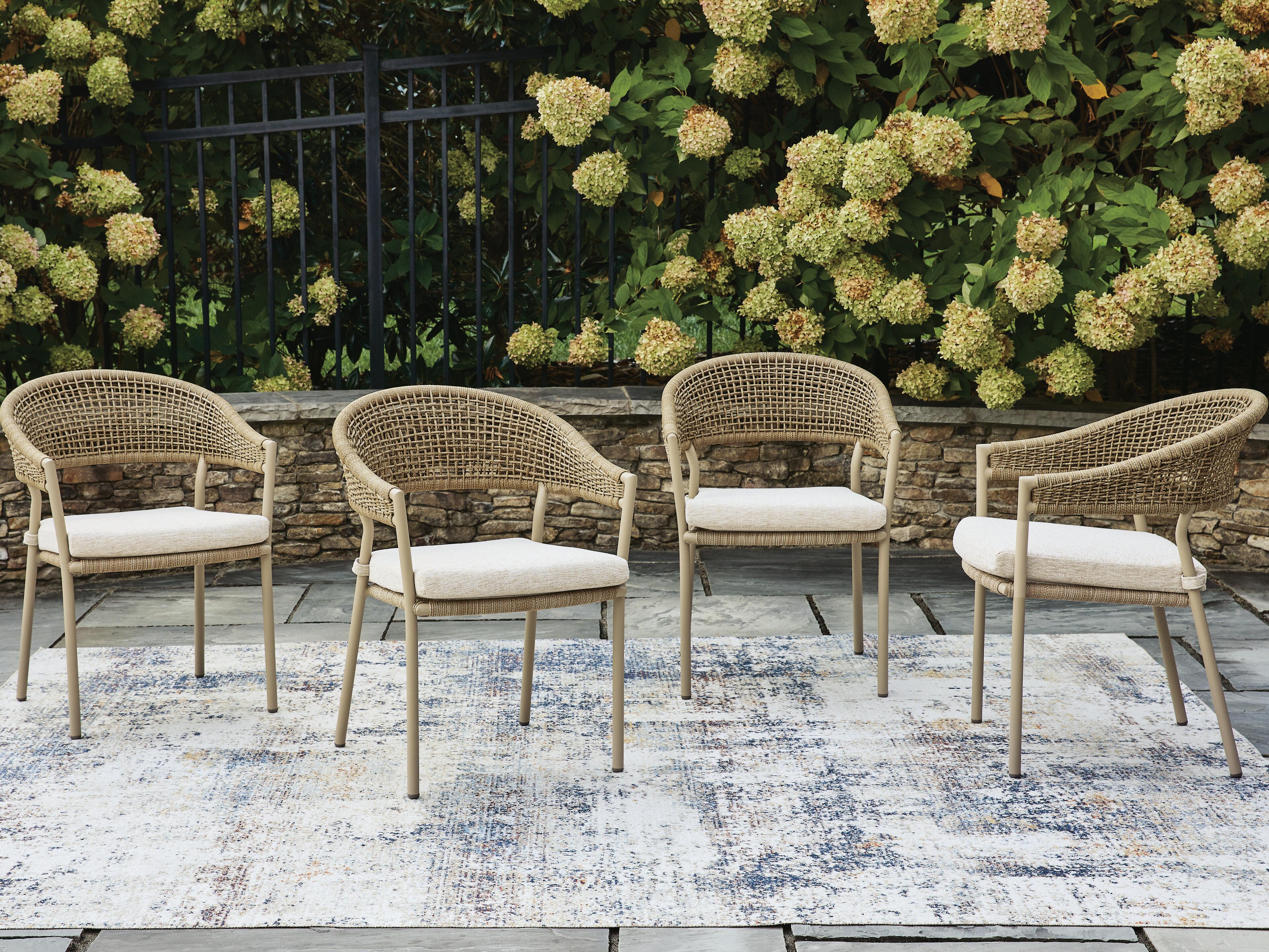 Orchard Beach Outdoor Arm Chair with Cushion (Set of 4)