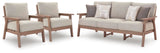 Grover Beach Outdoor Sofa with 2 Lounge Chairs