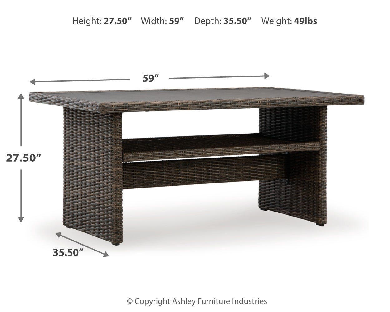 Brook Ranch Outdoor Sofa Sectional, Bench, Lounge Chair and Table