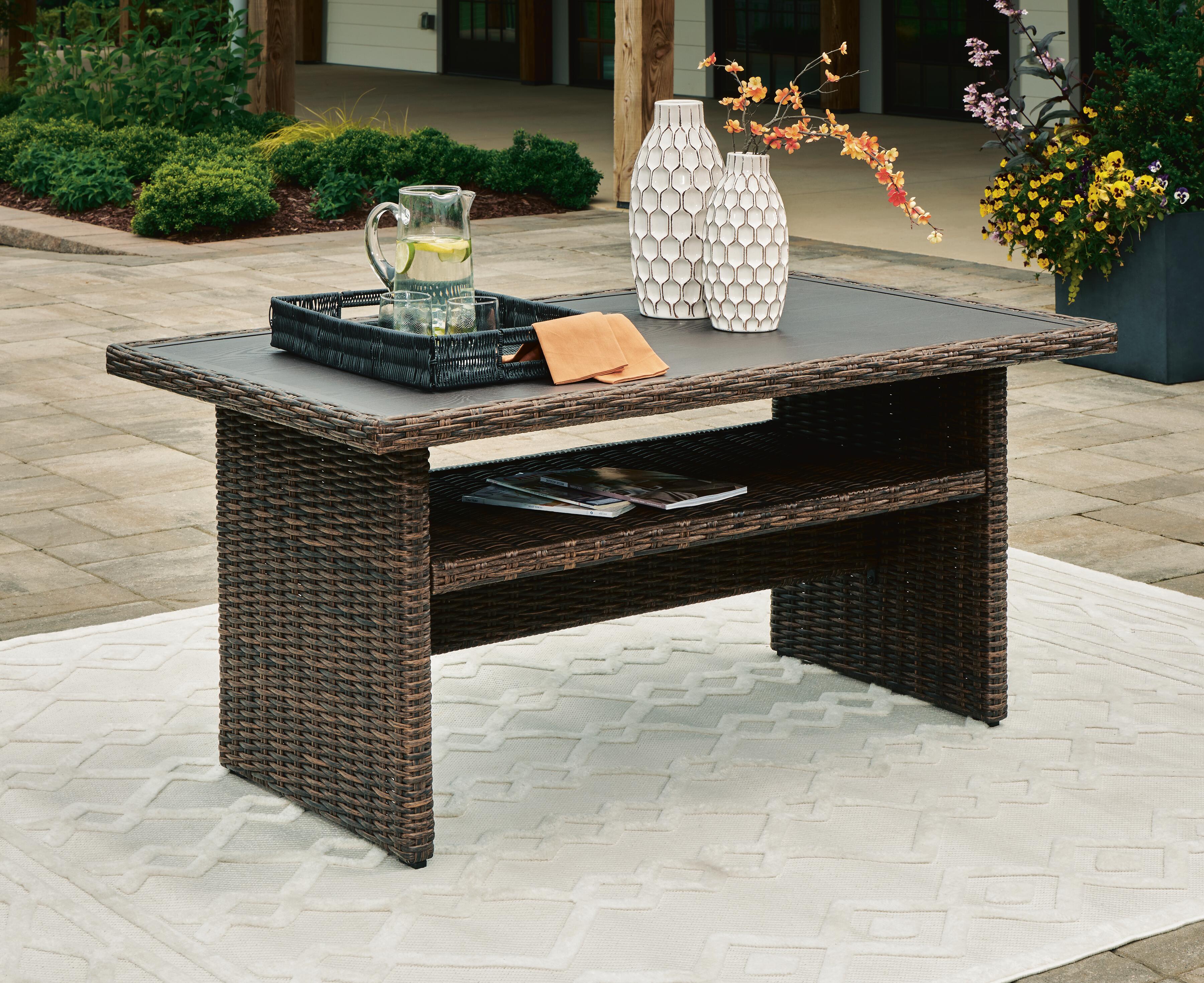 Brook Ranch Outdoor Sofa Sectional, Bench, Lounge Chair and Table