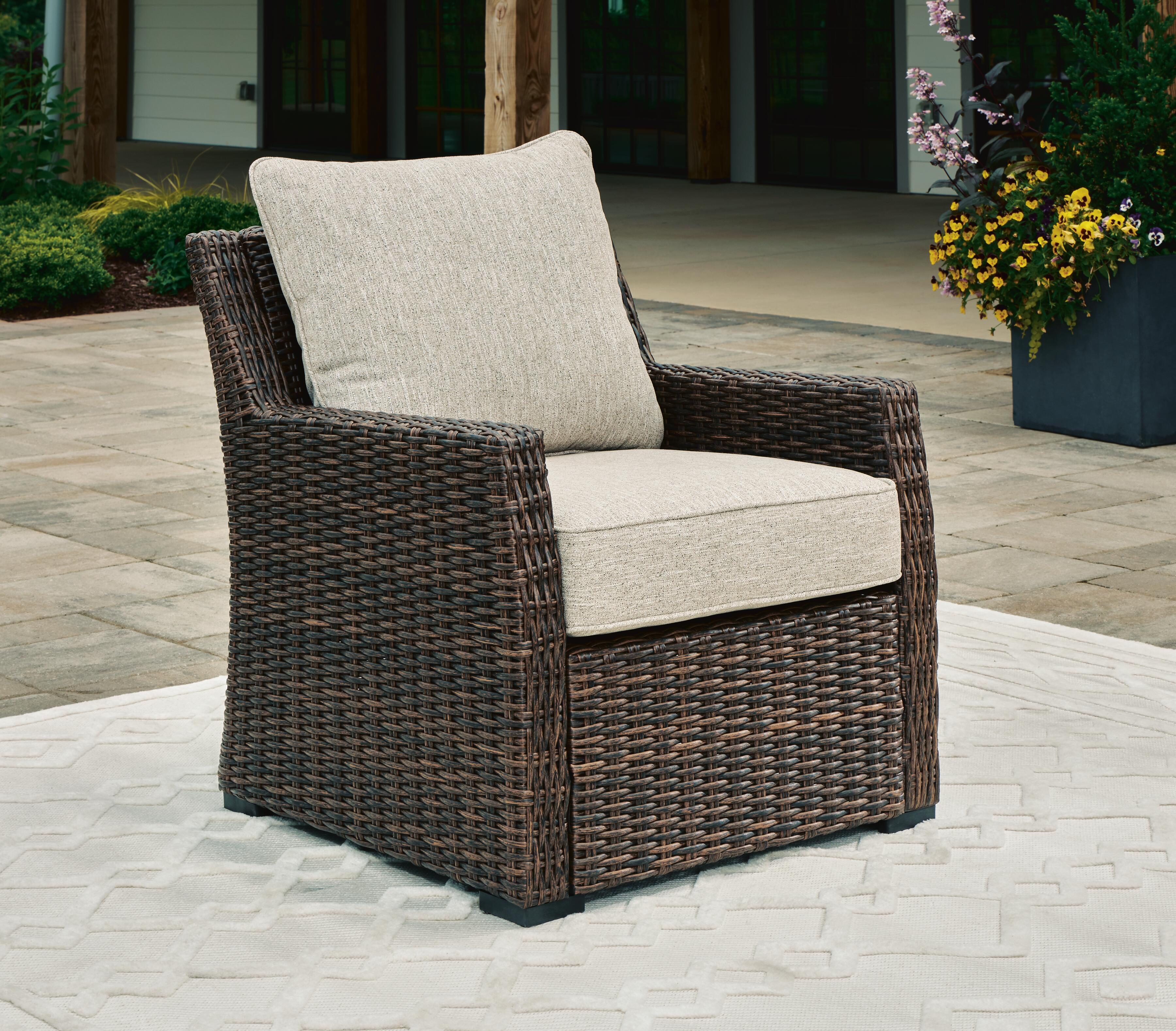 Brook Ranch Outdoor Sofa Sectional, Bench, Lounge Chair and Table
