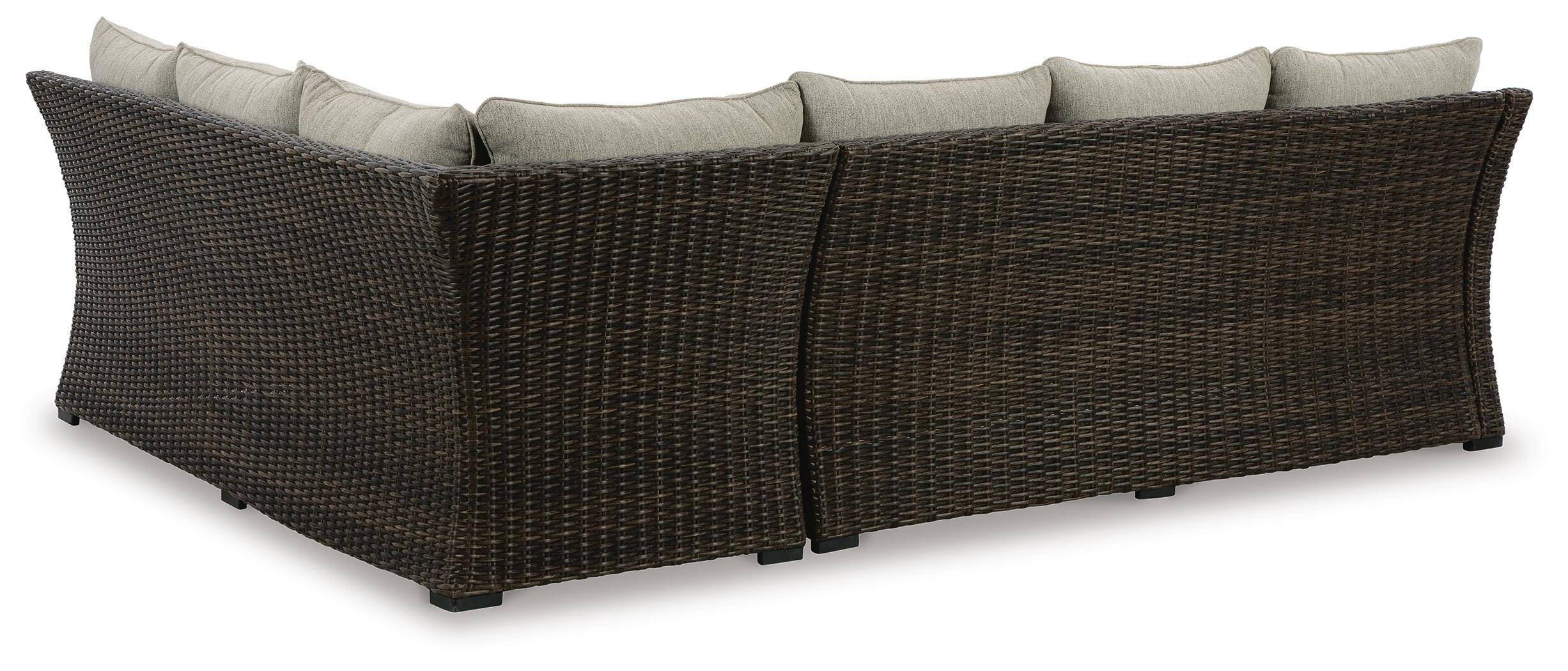 Brook Ranch Outdoor Sofa Sectional, Bench, Lounge Chair and Table