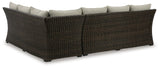 Brook Ranch Outdoor Sofa Sectional, Bench, Lounge Chair and Table