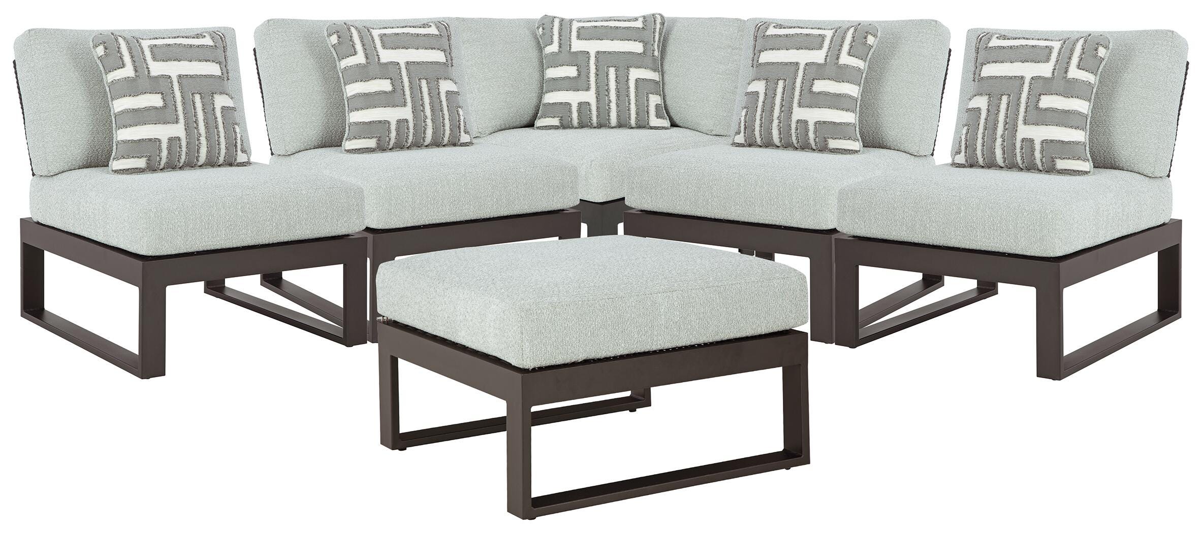 Beachloft 5-Piece Outdoor Sectional with Ottoman