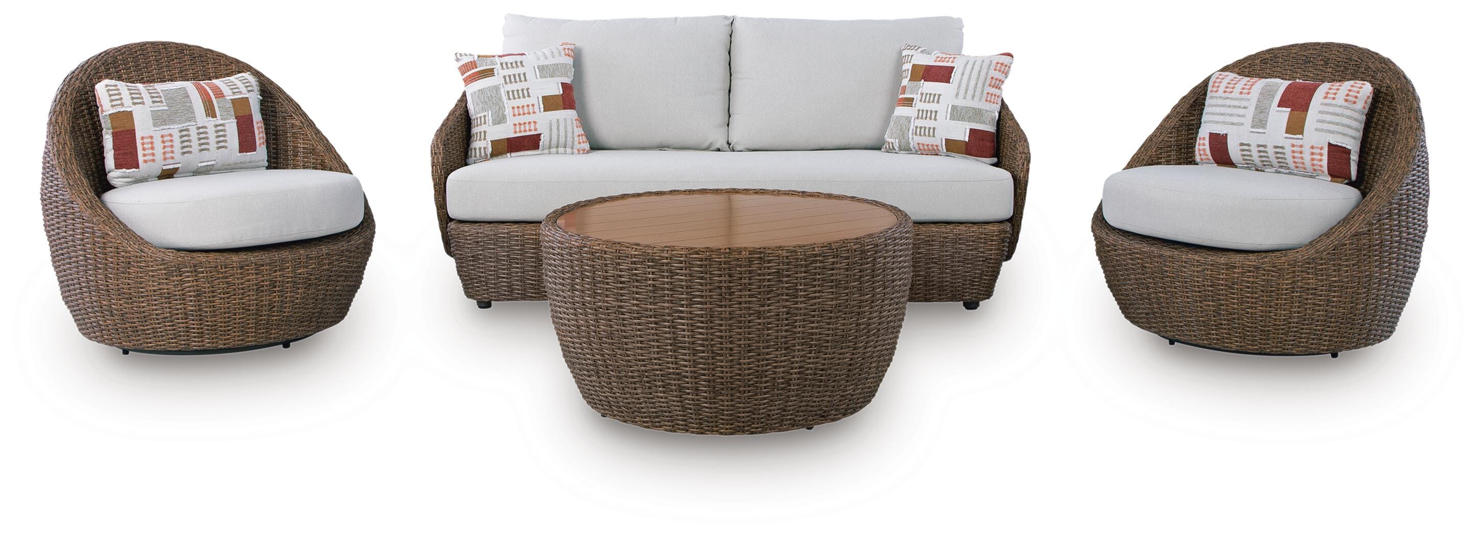 Double Point Outdoor Sofa, Loveseat and 2 Lounge Chairs with Coffee Table